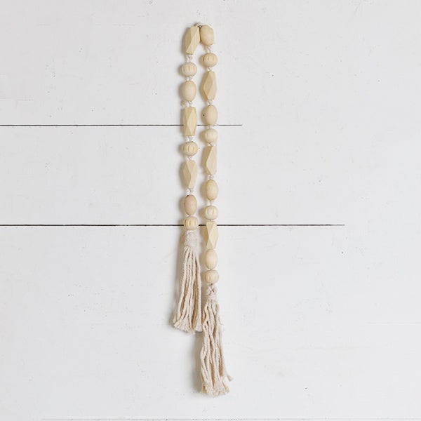 NATURAL BEADS WITH TASSLE