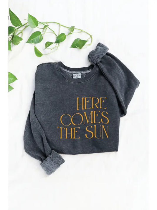 HERE COMES THE SUN Mineral Graphic Sweatshirt