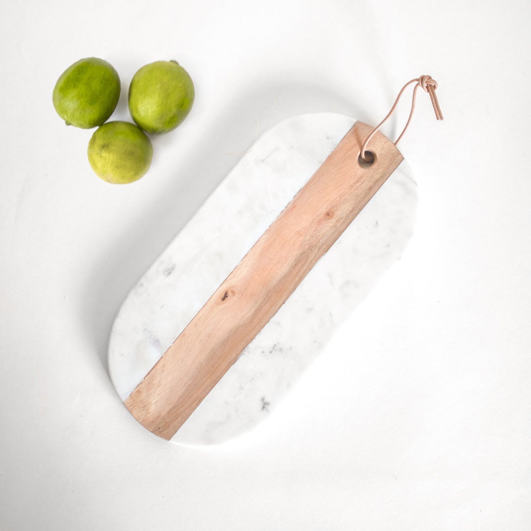 MARBLE WOOD SERVING BOARD