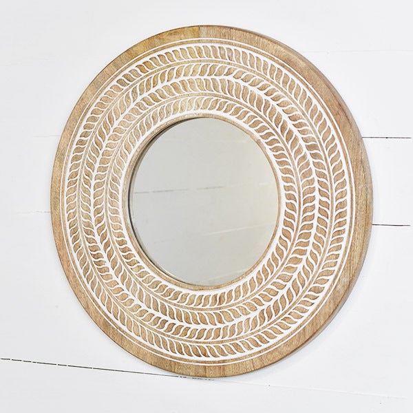 ROUND CARVED MIRROR