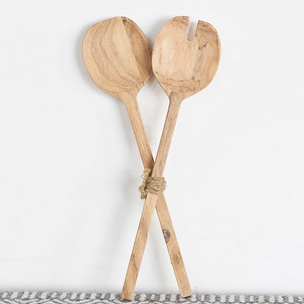 WOOD SALAD SERVER SET